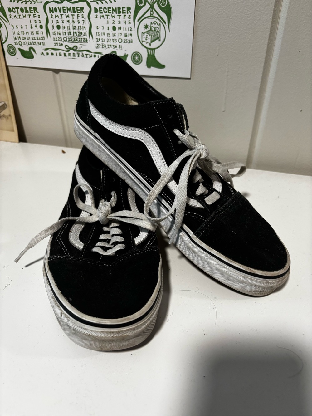 Vans Black & White Low-Top Skate Sneakers